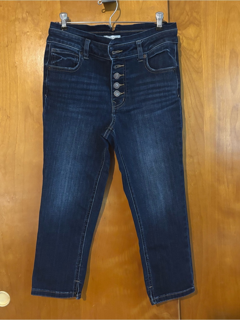 Maurices Dark Indigo Button-Fly Cropped Jeans